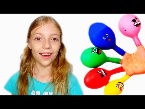 Pretends to play with her Magic balloon Preschool toddler learn color