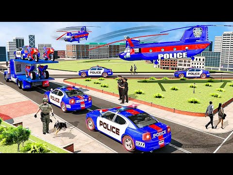 US Police Car Transporter Truck 2022 Modes: Police Sport Car Transport | Android iOS Gameplay