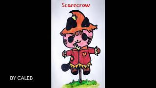 How to Draw A Kawaii  Scarecrow Cat