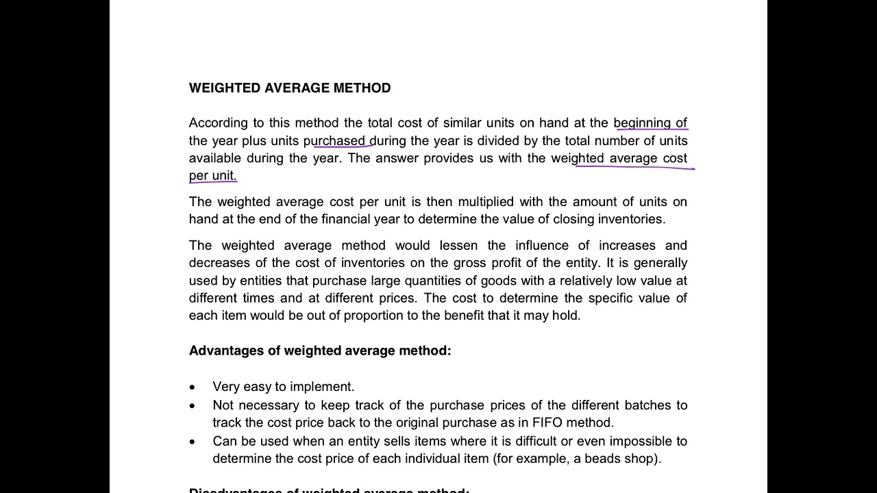 20. Theory - Weighted Average Method