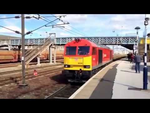 DB red class 60 numbered 60044 departs Doncaster heading for Rotherham steel yard  with 4 tone