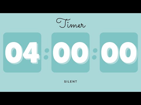 🐳 4 Hours Silent Timer with Cute Ending Alarm | Pastel Teal Timer
