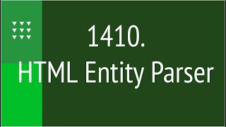 YouTube video 'HTML Entity Parser (Leetcode 1410)'