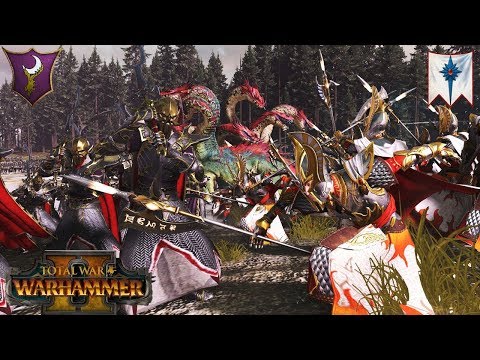 Dark Elves vs. High Elves 2v2 Faction War - Total War Warhammer 2 Multiplayer Battle