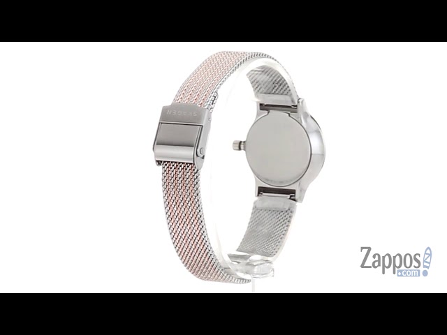 Vídeo relacionado con Skagen Freja reloj para mujer, movimiento de cuarzo con correa de acero o piel, Tono oro rosa y blanco, 26MM