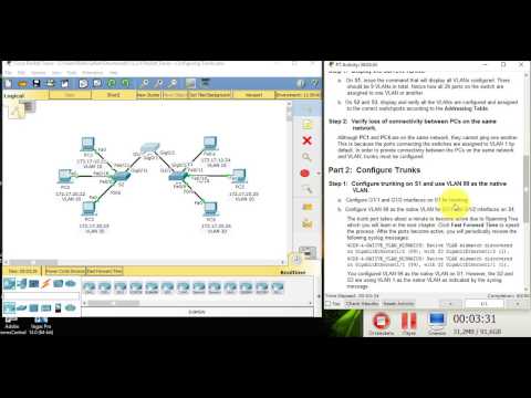 3.2.2.4 Packet Tracer - Configuring Trunks