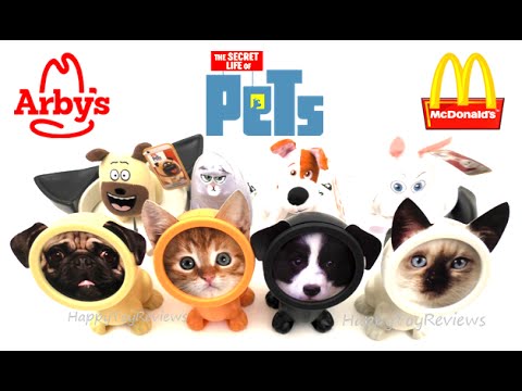 2016 ARBY'S PET SHOP KIDS MEAL TOYS V McDONALD'S THE SECRET LIFE OF PETS MOVIE HAPPY MEAL TOYS SET 7 Video