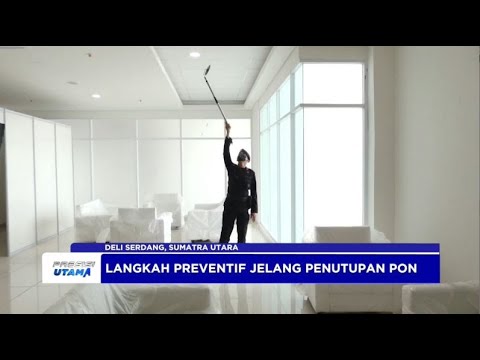 STERILISASI STADION UTAMA SUMUT JELANG PENUTUPAN PON