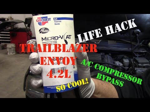 Chevy TrailBlazer GMC Envoy A/C Compressor Bypass Using Shorter Belt Video