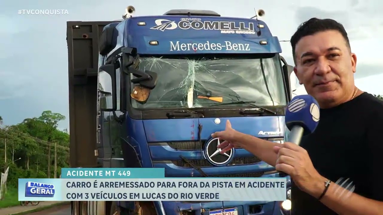 Acidente na MT-449 bloqueia trânsito em Lucas do Rio Verde; sem vítimas