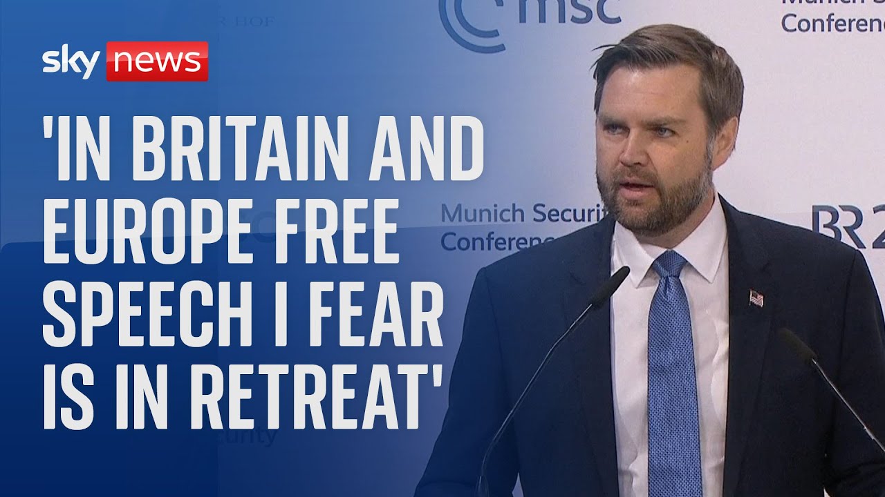 JD Vance slams freedom in Europe in speech taking swipe at UK and other nations