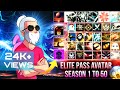 ELITE PASS AVATAR SEASON 1 TO 50 😱 ALL AVATAR IN FREE FIRE 🔥