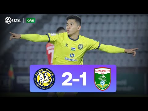 Superliga 22-tur. Surxon - Lokomotiv bahsida kiritilgan gollar va xavfli vaziyatlar (Highlights)