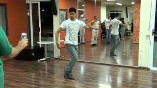 Sebastian Jimenez, 2013, men tango technique lesson in Tango Salon Heraklion, Crete, Greece