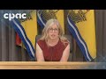 New Brunswick Premier Susan Holt speaks with reporters in Fredericton – July 17, 2025
