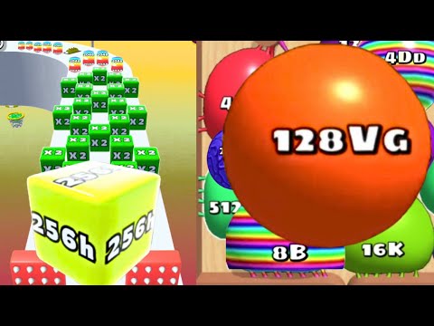 [Day 41] Blob Merge 3D - 128VG vs Jelly Run 2048 (Level Mode vs NEW YORK Adventure Mode) 256h 😎👍
