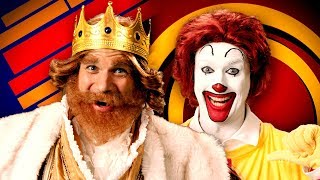 Kadr z teledysku Ronald McDonald vs Burger King tekst piosenki Epic Rap Battles Of History