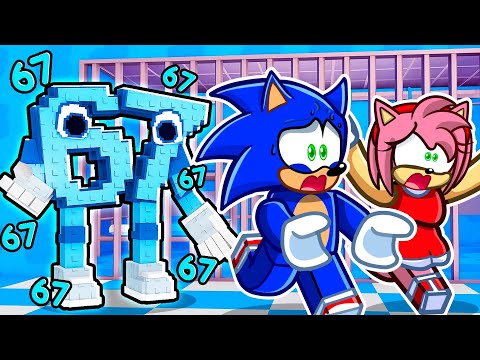 ESCAPING 67 PRISON RUN OBBY IN ROBLOX WITH Sonic & Amy!