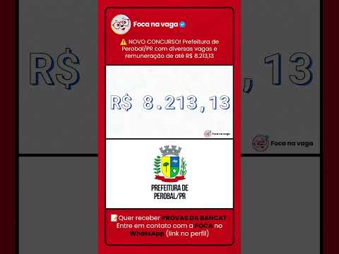 PREFEITURA DE PEROBAL/PR: EDITAL PUBLICADO NO NOROESTE DO PARANÁ!