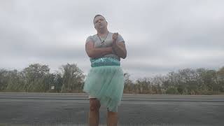 Little Krissy in a aqua colored tutu with mermaid