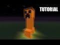 Minecraft Tutorial: How To Make A CREEPER LAVA LAMP STATUE!!
