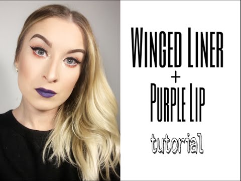 WINGED EYELINER TUTORIAL - Bold Purple Lip