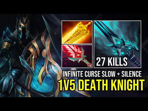 Hard Carry Abaddon 1v5 Death Knight Infinite Curse Slow Silence Radiance + Bloodthorn Build| Dota 2