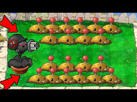 DOOM-GATLING PEA vs POTATO MINE vs ALL ZOMBIES - Plants vs Zombies