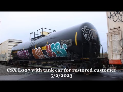 CSX L007 with tank car for new customer - 5/2/2023