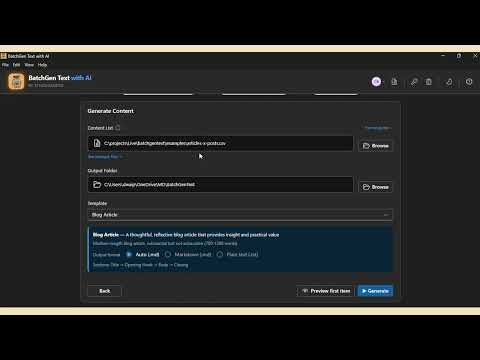 BatchGen Text with AI - v1.1.1 소개 영상