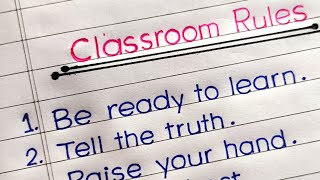 Classroom Rules For Students || Rules For Classroom ||