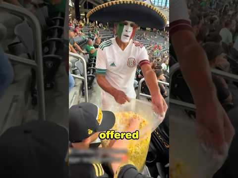 mexican man gave popcorn to hungry kids