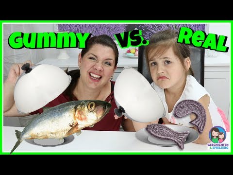 GUMMY FOOD vs REAL FOOD 🐟 Disgusting Fish Food!?💕 Stories and Toys Family Channel