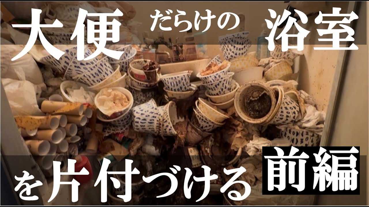 【閲覧注意】大便（うんち）だらけの浴室を片付ける【前編】