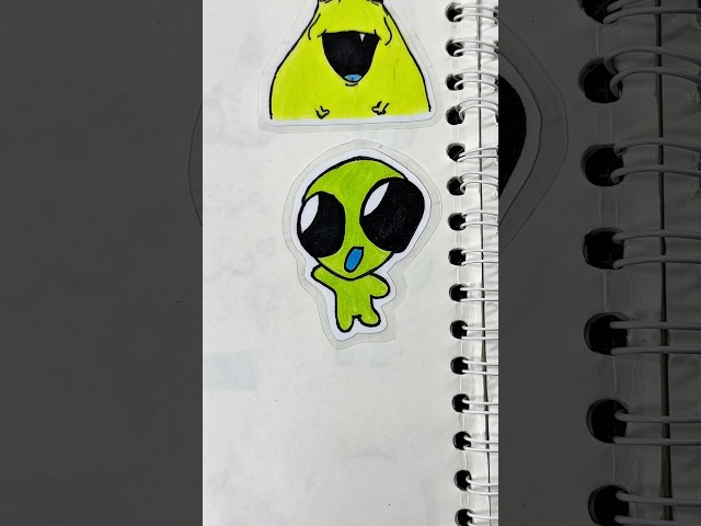 Vídeo relacionado con 56 piezas Pegatinas de neón con motivos de extraterrestres de dibujos animados que cambian de color, pegatinas con motivos de naves espaciales extraterrestres, cuadernos DIY