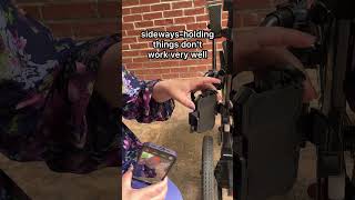 Video of small service dog with wheelchair phone mount #servicedog #wheelchair #servicedoglife
