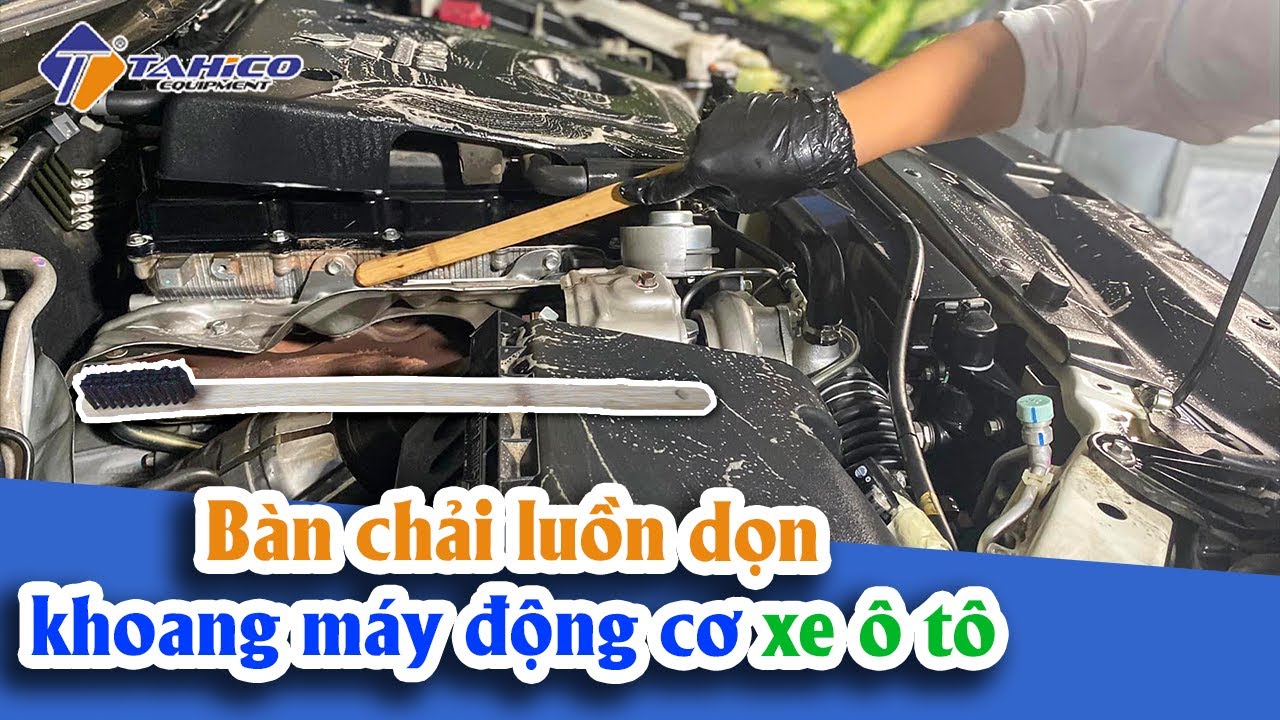 Bàn chải cán dài vệ sinh khoang máy động cơ xe ô tô 19
