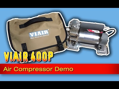 Viair 400P air compressor on a Jeep Wrangler with 35's, demonstration