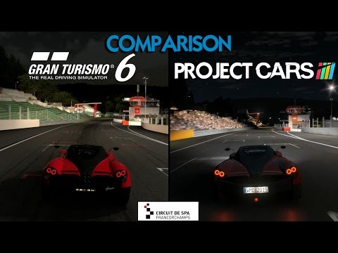 Project CARS Vs GT6 - SPA Francorchamps Night (Pagani Huayra) Comparison