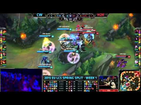 [Highlights] Copenhagen Wolves vs H2K EU LCS Spring 2015 W1D1   CW vs H2K