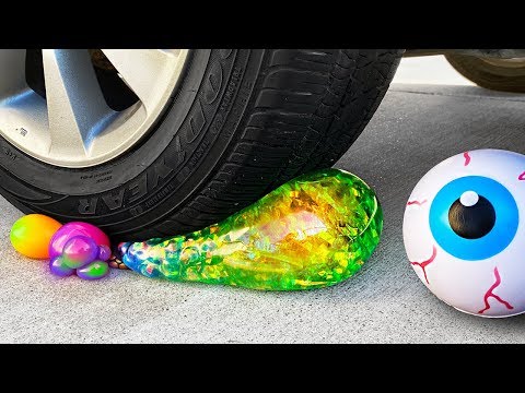 Crushing Crunchy & Soft Things by Car! - Floral Foam, Squishy, Chalk and More!