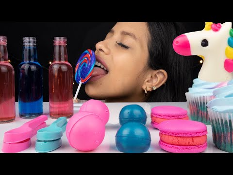 ⭐️My First Time Eating MACARONI !! // ASMR eating Chocolate Sweets - Jelly - Cupcakes