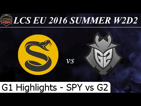 SPY vs G2 Game 1 Highlights - LCS EU Summer 2016 W2D2M6 Splyce vs G2 eSports