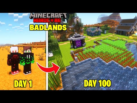 We Survived 100 Days In Badlands Only World In Minecraft Hardcore | LordN Gaming