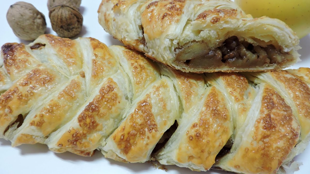 Trenza de Hojaldre rellena de Manzana y Nueces