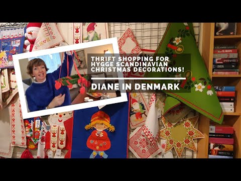 🎄 Thrift shopping for hygge Scandinavian Christmas decorations! Diane in Denmark 🇩🇰 🇸🇪 Video