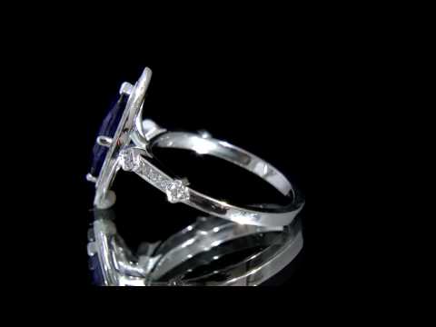 Marquise Cut Sapphire & Diamond Engagement Ring GR002