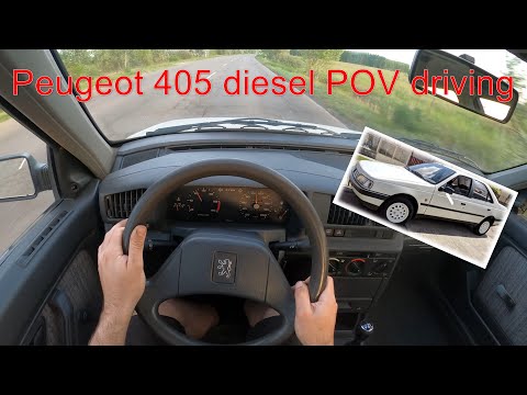 Peugeot 405 GLD 1.9 diesel POV driving, accelerations
