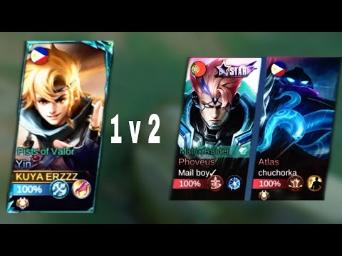1 v 2 YIN vs TANK PHOVEUS + TANK ATLAS @gameplayproplayer @MobileLegends5v5MOBA 