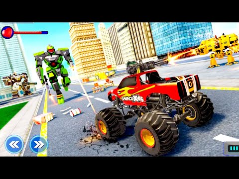 Monster Truck Robot Wars - New Dragon Robot Game - Transforming Robot Shooting game Android